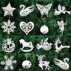 Ivory White Christmas Tree Pendant Baubles Fairy Snowflake Santa Decorations