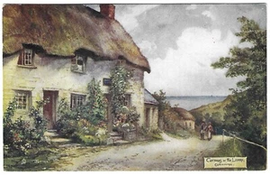 CORNWALL - COTTAGES NEAR THE LIZARD Artist signed JOTTER Raphael Tuck Postcard - Picture 1 of 1