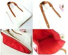 NEW Women Fashion Tote Bag Zipped Pocket and Extension White Red Gold 