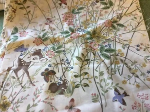 3 fabric remnants 40 cm x 96 cm Sanderson Fabric BAMBI 100% cotton ivory ground - Picture 1 of 2