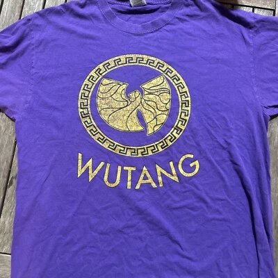 Camiseta Wu Tang roxa XL dourada Fruit Of The Loom Heavy HD ponto duplo dourada - Imagem 1 de 4