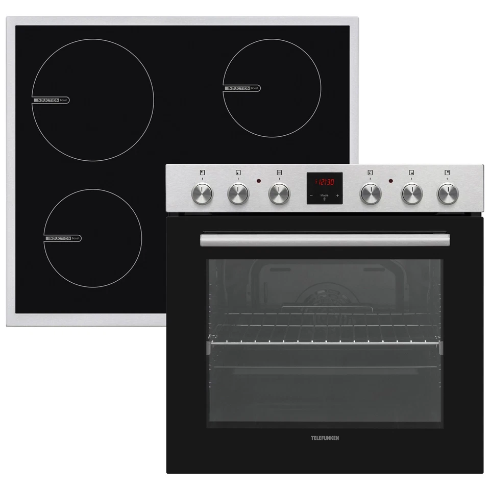 Telefunken Einbauherd Set Backofen mit Induktionskochfeld Herdset Induktion NEU - Bild 1 von 4