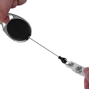 Retractable Reel Pull Key ID Card Badge Tag Clip Holder Carabiner Style 1PCS  - Picture 1 of 4