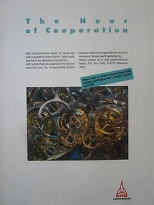 5/1989 PUB KHD LUFTFAHRTTECHNIK APU SPS GPU PROPULSION HORLOGERIE ORIGINAL AD - Foto 1 di 1