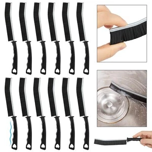12Pcs Hard Bristle Crevice Cleaning Brush Grout Cleaner Brush for Kitchen Toilet - Picture 1 of 8