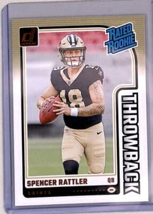 2024 Donruss Rated Rookie Throwback Spencer Rattler RC New Orleans Saints #40 - Picture 1 of 2