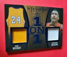 KOBE BRYANT GAME USED JERSEY DOMINIQUE WILKINS 1 ON 1 CARD #d13/35 2020 LEAF ITG