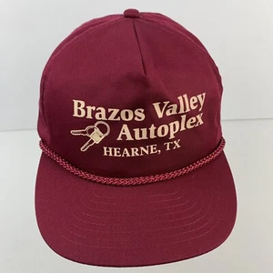 VINTAGE Brazos Valley Autoplex Hearne Texas Hat Cap Foam w/ Rope Car Dealership - Picture 1 of 10