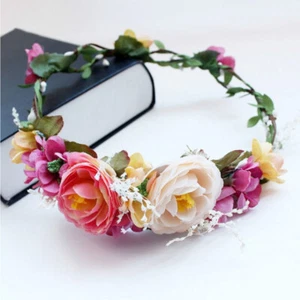 ACCESSORI PER CAPELLI CORONA GHIRLANDA FIORI ARTIFICIALI NOZZE EVENTI SPECIALI - Foto 1 di 4