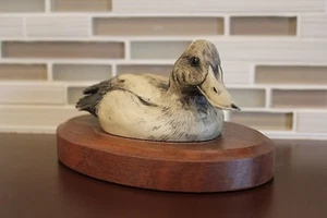 HANDGEMACHTE weiße Ente Deko Ornament aus Holz *VINTAGE* - Bild 1 von 4