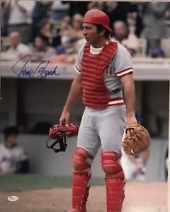 Johnny Bench "HOF 89" Cincinnati Reds Autographed 16x20 Pose #2 w/ JSA COA - Picture 1 of 2