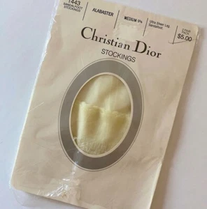 1980/90s Christian Dior Nylon Stockings Thigh High • Alabaster • Shoe Sz 6-6.5 - Picture 1 of 2