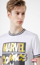 Marvel x SELECTED DENMARK Mens Foil logo Mercerized Cotton TEE Shirt size Large