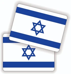 pair - 2"x3" Israeli Flags Vinyl Stickers Decals Flags Bumper Car Window Israel - Bild 1 von 1