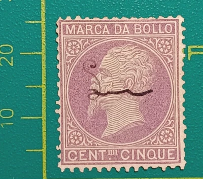 Italy stamp 1861, King Victor Emmanuel, Fancy Cancel by pan, used - Image 1 of 4