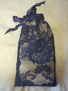Handcrafted Black Lace Tarot Bag Fully-Lined in Gold Satin - Picture 1 of 3