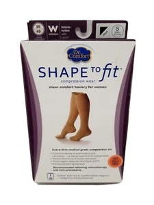 Shape to Fit Women Compression Wear Sheer Dr Comfort Hosiery 30-40 mmHg S Black - Picture 1 of 5
