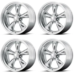 Set 4 American Racing Vintage VN515 Torq Thrust II 15x8 5x5 Polished Wheels - Picture 1 of 8
