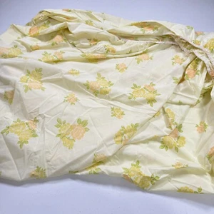 vintage fitted sheet twin yellow roses floral blend mcm retro 70s - Picture 1 of 7