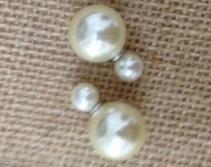 FIX- fancy pretty style fashion White Color shell beads studs earrings - Picture 1 of 1