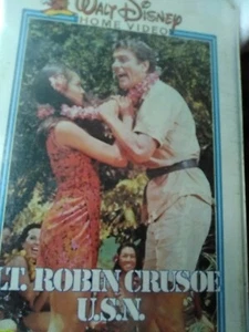 LT ROBIN CRUSOE U.S.N•-VHS•RARE•Walt Disney White Clamshell•RARE• - Imagen 1 de 2