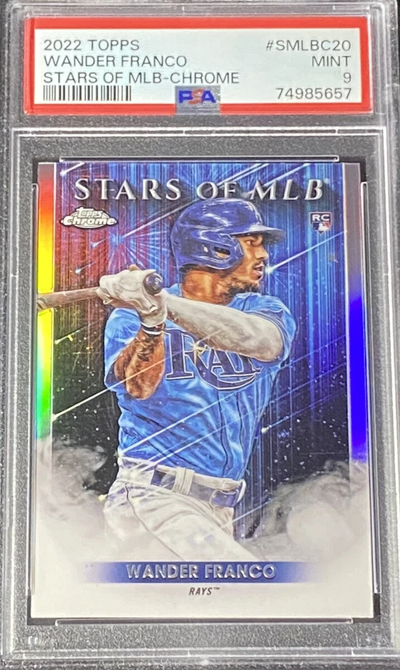 Wander Franco 2022 Topps Stars Of The MLB Chrome Rays Rookie RC PSA 9 - Image 1 of 4