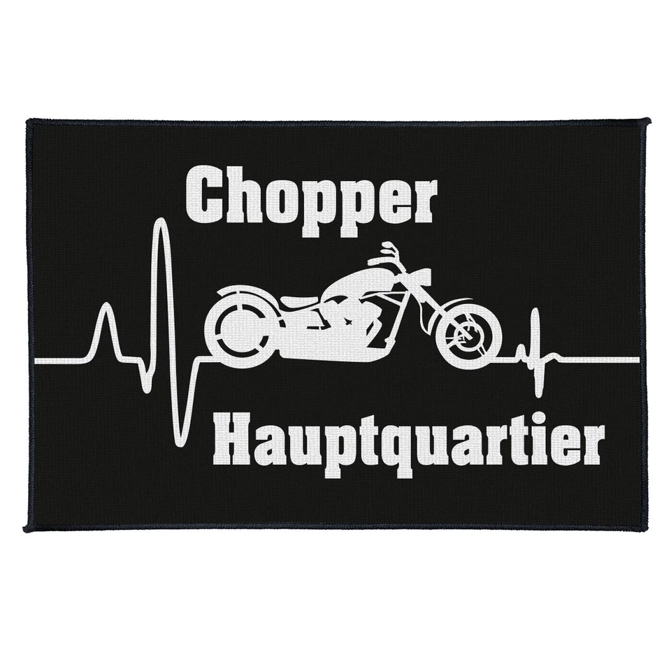 Fußmatte Chopper Hauptquartier biker geschenk oldschool bike motorrad motive fat - Bild 1 von 1