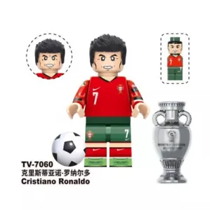 2 inch Custom Cristiano Ronaldo Minifigure in Portugal National Football Uniform - Picture 1 of 1