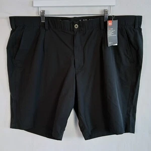 Under Armour Heatgear Men's Pleated Golf Shorts Size 48X11 Black Loose Fit NWT - Picture 1 of 14