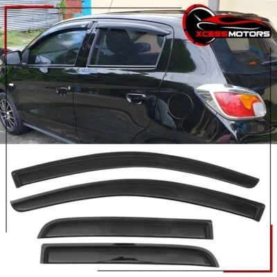 Fits 14-21 Mitsubishi Mirage Hatchback Side Window Visors Rain Windshield 4PCS - Image 1 of 4