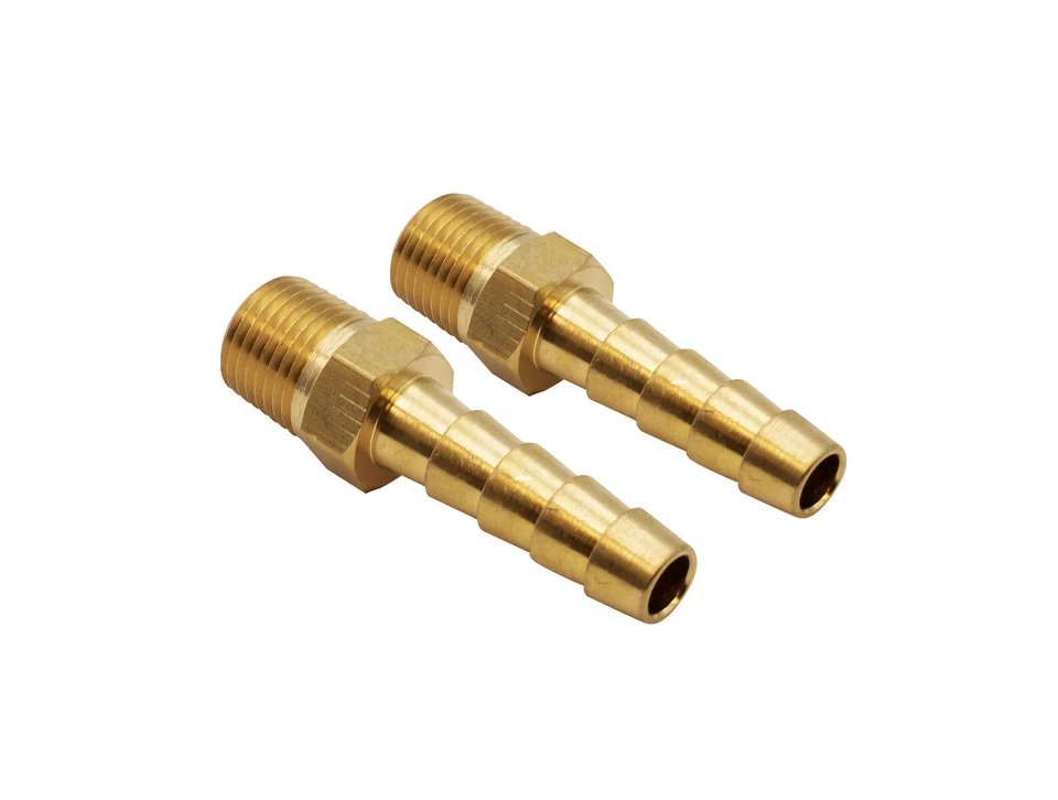 EMPI 9103 Brass Fuel Fittings Pair – Fits 1/4" Hose, Dune Buggy, Regulator 910 - Image 1 of 2