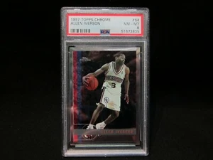 1997-98 Topps Chrome Allen Iverson 2nd Year #54 PSA 8 NM-MINT SIXERS 🔥🔥 - Foto 1 di 6