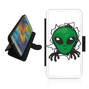 Alien Wallet Phone Case flip cover For iPhone Samsung ALI1 bursting through - Picture 1 of 4