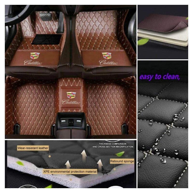 For Cadillac All Models Car Floor Mats Waterproof Front Rear Carpets Auto Mats - Image 1 of 4