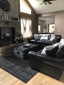 Restoration Hardware Lancaster Leather Sofa - LUXE - Brompton Cocoa - Xl - Picture 1 of 4
