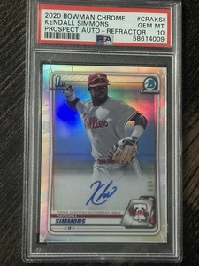 🔥20 Kendall Simmons Bowman Cromo SP Rifrattore 1° Auto /499 PSA 10 #CPA-KSI🔥 - Foto 1 di 6