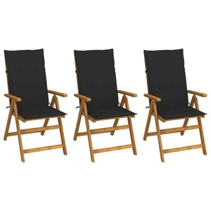 Garden Chair Set of 3 Wooden Brown vidaXL - Picture 1 of 11