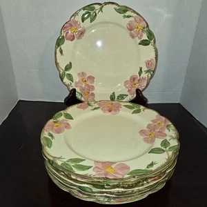 Set Of 7 Vintage Franciscan Desert Rose Dinner Plates, California ,USA  - Picture 1 of 8