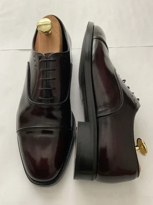 $1,095 Zapato de Vestir PRADA Cuero Borgoña Oscuro Con Cordones - Talla 9 UK / 10D US Foto 1 de 4