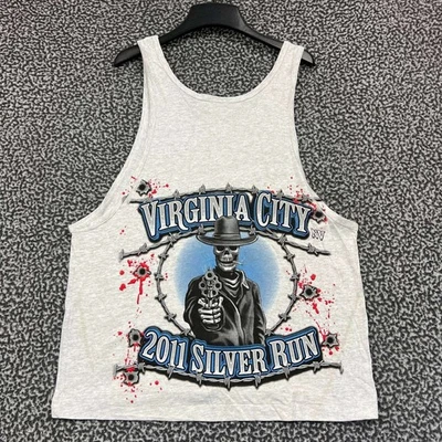 Vintage Virginia City Silver Run Shirt Men Medium Gray Bodymaster Deadstock New - Image 1 of 4