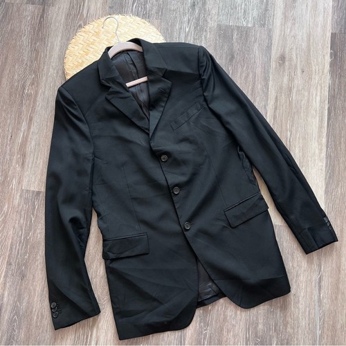 Giacca blazer tuta uomo PRADA nero lana corsia taglia 52L