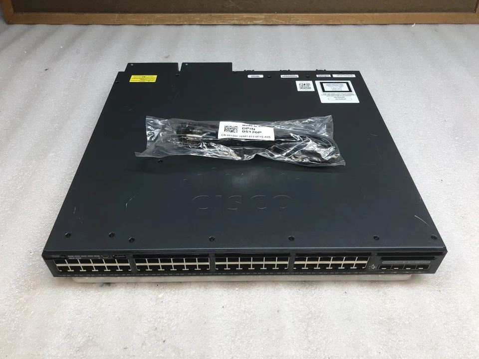 Cisco WS-C3650-48FD-L 48-Port Gigabit PoE+ 10G Switch w/ 2x 1025W PSU - Image 1 of 4