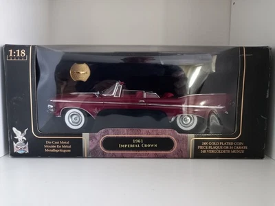 Yat Ming Road Signature 1:18 1961 Imperial Crown Diecast Model Car & 24k gold... - Image 1 of 4