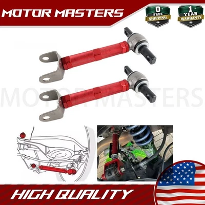 2x Brazo de inclinación de control trasero ajustable rojo para 01-05 Honda Civic 02-06 Acura RSX Foto 1 de 4