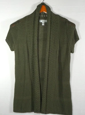 Vestido Granero Tejido Chaleco Para Mujer M Largo Cortina Frente Abierto Verde Oliva De Colección Foto 1 de 4