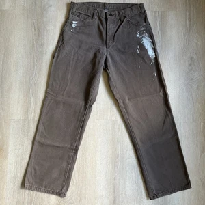 Vintage Dickies Carpenter Work Pants Grunge Distressed Thrashed Brown Mens 32x30 - Picture 1 of 12
