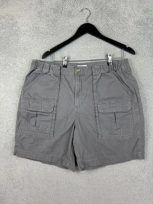 Croft & Barrow Shorts Mens 38 Gray Cargo Utility Elastic Waist Cotton Pockets - Image 1 of 4