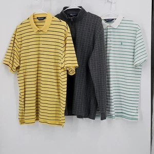 Polo Golf Ralph Lauren Bundle Of 1 Sweater 1/4 Zip And 2 Polo Golf Shirts Stripe - Picture 1 of 4