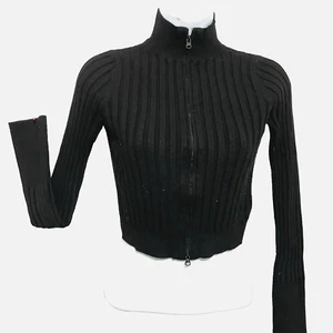 Wild Fable Cropped Pullover Damen XS schwarz Stehkragen Strick Reißverschluss  - Bild 1 von 5