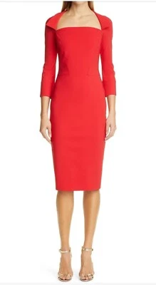 CHIARA BONI Chandra Square Neck Sheath Cocktail Dress Size 52 US16 $695 - Image 1 of 4